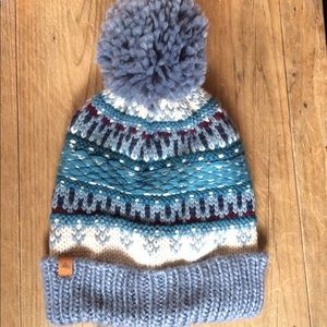Burton winter beanie, blue/white (EUC)